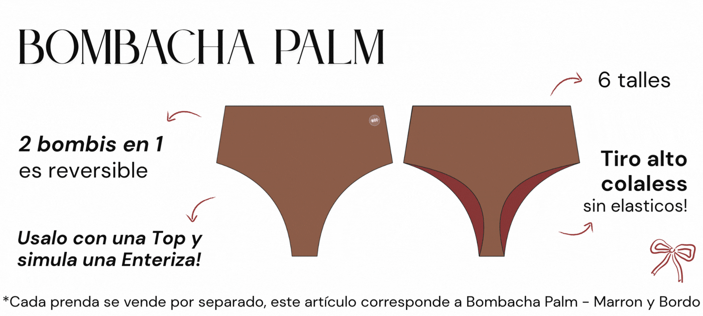 bombacha tiro alto colaless reversible bordo y marron